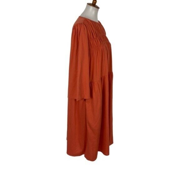 Wayward Francies eShakti Women’s Dress XL Orange Long Sleeve Flowy Boho - Picture 3 of 6